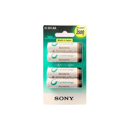 Pilha Recarregável AA 2500mAh c/ 4 pcs Sony Pilha Recarregável AA 2500mAh c/ 4 pcs Sony