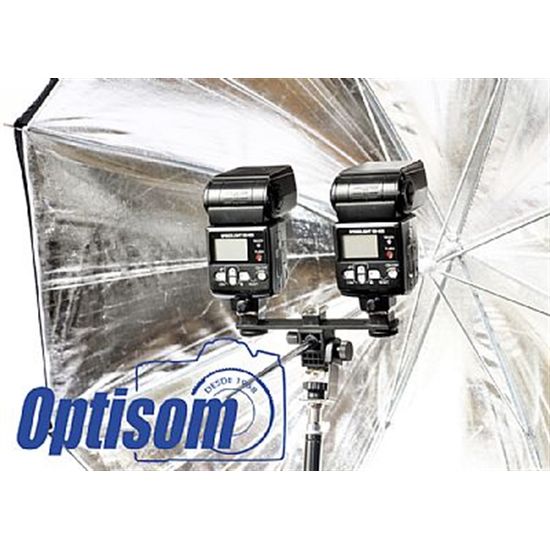 Suporte Adaptador para Flash e Sombrinha com Hotshoe Triplo
