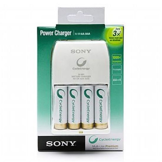 Carregador Sony com 4 pilhas Sony AA de 2100mAH - Bi-Volt. Carregador Sony com 4 pilhas Sony AA de 2100mAH - Bi-Volt.
