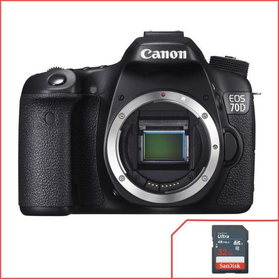 Canon EOS 70D 20.0 Megapixel LCD 3'' Detector de Face c/ cartão de 32Gb