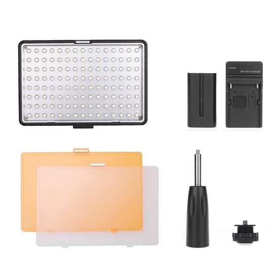 Iluminador Profissional de Led 180 + Bateria F550 + Carregador - Greika Iluminador Profissional de Led 180 + Bateria F550 + Carregador - Greika
