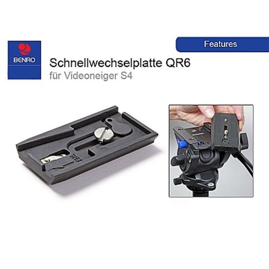 Engate rápido plate para cabeça BENRO S4 e S6 Engate rápido plate para cabeça BENRO S4 e S6