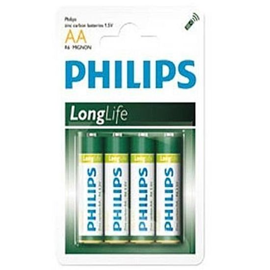 Pilha Philips AA com quatro unidades Pilha Philips AA com quatro unidades