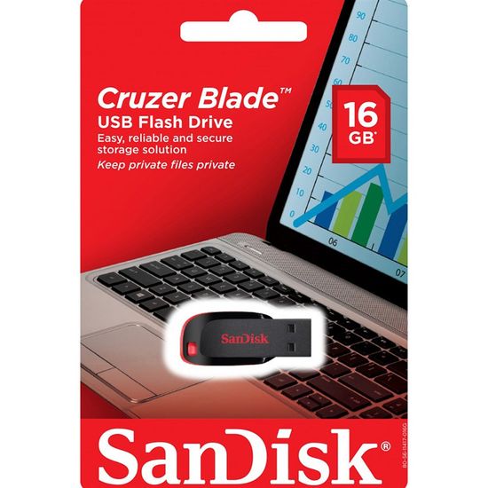 Pen Drive San Disk de 16Gb Cruzer Blade Pen Drive San Disk de 16Gb Cruzer Blade
