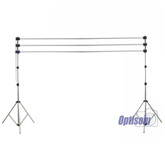 Suporte para três fundos infinitos com sistema de recolhimento expan Suporte para três fundos infinitos com sistema de recolhimento expan