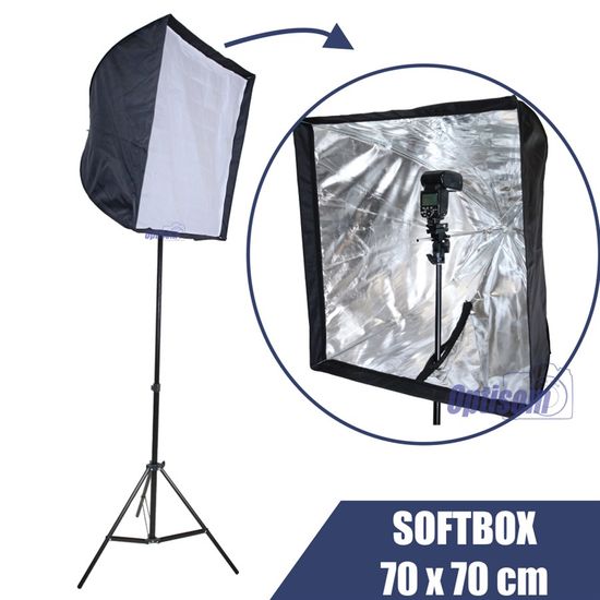 Softbox Universal 70x70 cm para flash dedicado - Completo Softbox Universal 70x70 cm para flash dedicado - Completo