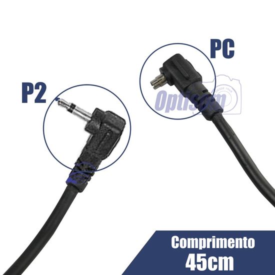 Cabo de sincronismo liso PC/P2  45 cm (MC 7009) Cabo de sincronismo liso PC/P2  45 cm (MC 7009)