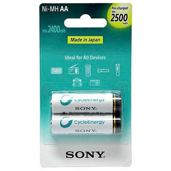Pilha Recarregável AA 2500mAh c/ 2 pcs Sony Pilha Recarregável AA 2500mAh c/ 2 pcs Sony