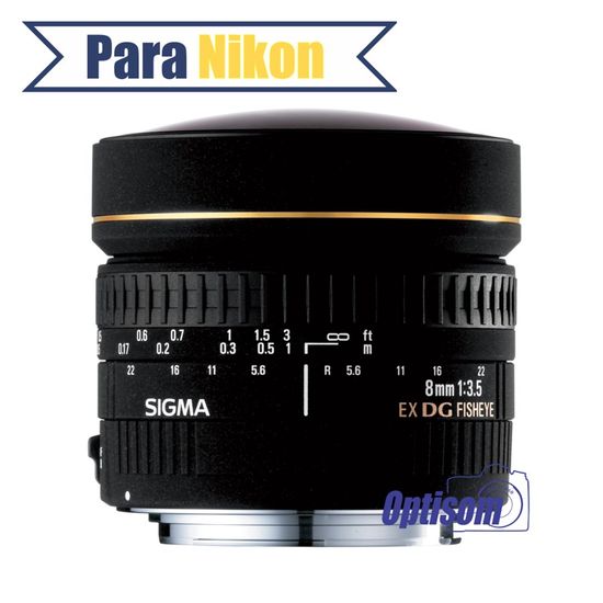 Lente Fisheye Sigma 8mm f/3.5 EX DG para Nikon Lente Fisheye Sigma 8mm f/3.5 EX DG para Nikon