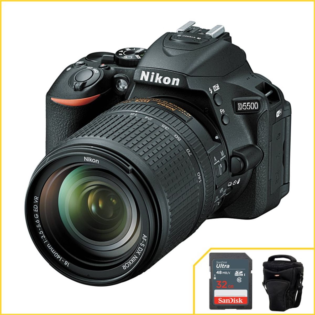 Camera Nikon D5500 com objetiva 18-140mm f/3.5-5.6 G ED VR