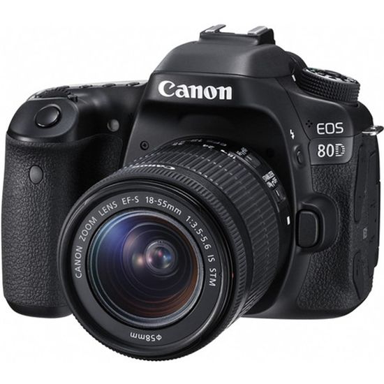Kit Canon EOS 80D com 18-55mm f/3.5-5.6 IS STM | Câmeras