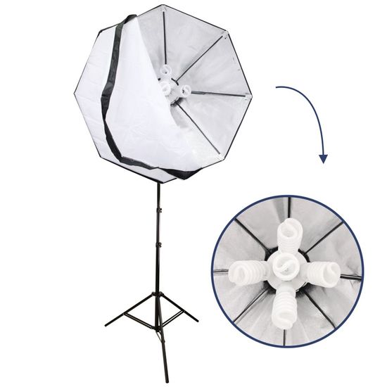 Kit de iluminação contínua fria octogonal 90 cm 110v425whats Kit de iluminação contínua fria octogonal 90 cm 110v425whats