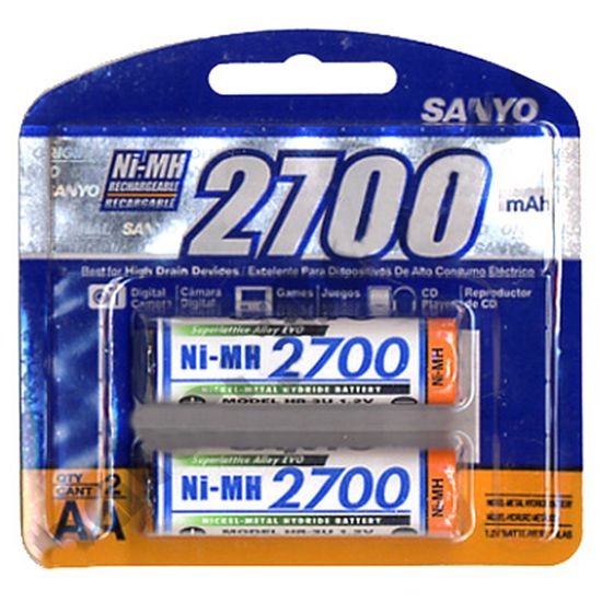 Pilha Recarregável Sanyo 2700mAh AA Pilha Recarregável Sanyo 2700mAh AA