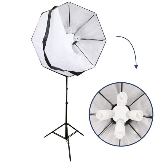 Kit de iluminação contínua fria octogonal 70 cm 110v85W Kit de iluminação contínua fria octogonal 70 cm 110v85W