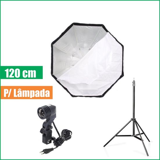 Softbox Sombrinha 120cm para lampada -e27 simples Softbox Sombrinha 120cm para lampada -e27 simples
