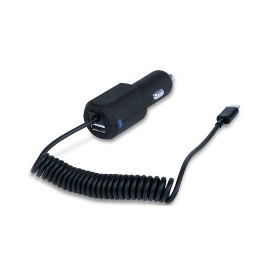 Carregador veicular com conector lightning 8 pinos e saída USB Carregador veicular com conector lightning 8 pinos e saída USB