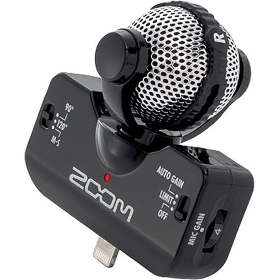 Microfone Stereo Zoom iQ5 para iOS Preto Microfone Stereo Zoom iQ5 para iOS Preto