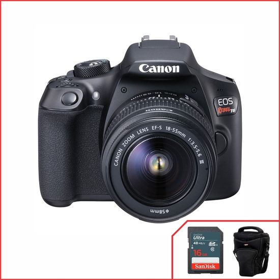 Câmera Canon Rebel T6 kit 18-55mm F3.5-5.6  III Wi-Fi Câmera Canon Rebel T6 kit 18-55mm F3.5-5.6  III Wi-Fi