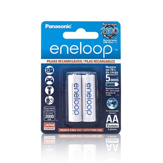 Pilhas Panasonic Eneloop AA 2000mAh recarregável Pilhas Panasonic Eneloop AA 2000mAh recarregável