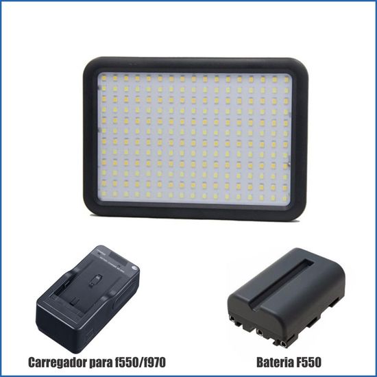 Iluminador De Led Triopo Ttv-204 + Bateria + Carregador Iluminador De Led Triopo Ttv-204 + Bateria + Carregador