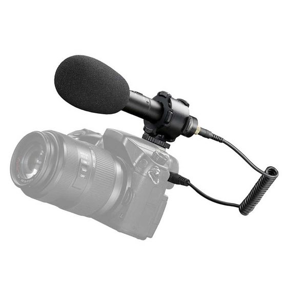 Microfone Condensador estereo Shotgun Boya BY-PVM50