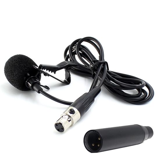 Microfone de lapela com conector Mini XLR e XLR - 5 metros CSR EM200 Microfone de lapela com conector Mini XLR e XLR - 5 metros CSR EM200