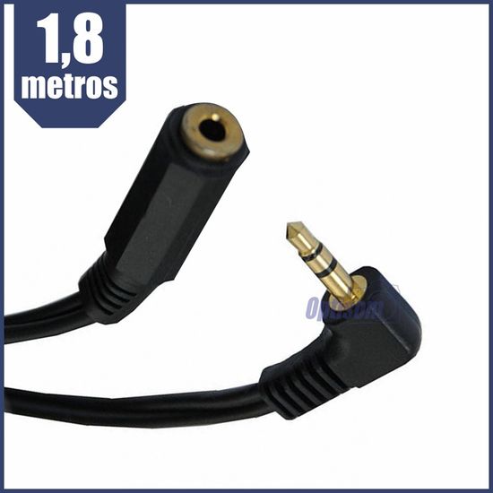 Cabo extensor P2 fêmea / P2 macho pino 90 graus - 1,80 metros Cabo extensor P2 fêmea / P2 macho pino 90 graus - 1,80 metros