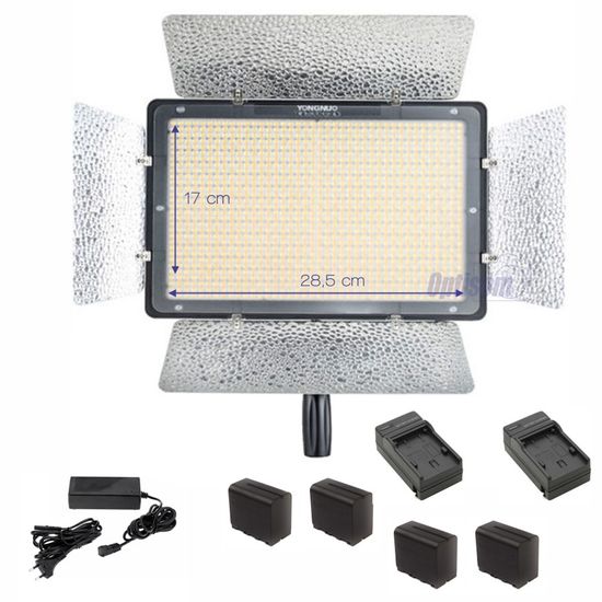 Iluminador Profissional de Leds Yongnuo YN1200 + fonte + Baterias F970 + Carregadores Iluminador Profissional de Leds Yongnuo YN1200 + fonte + Baterias F970 + Carregadores