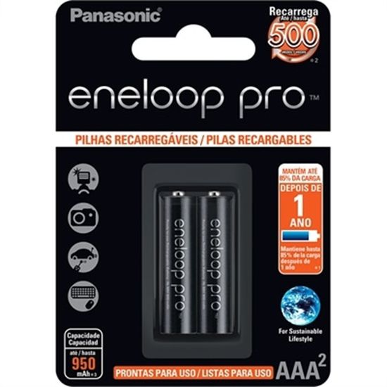 Pilhas Eneloop Pro Panasonic  Com 02 Pilhas AAA2- 950mAh Pilhas Eneloop Pro Panasonic  Com 02 Pilhas AAA2- 950mAh