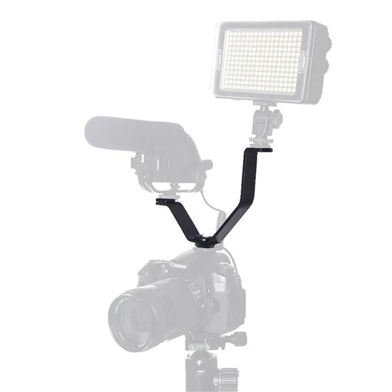 Suporte Manopla Tipo V Com 3 sapatas para led, microfone Greika FBVL Suporte Manopla Tipo V Com 3 sapatas para led, microfone Greika FBVL