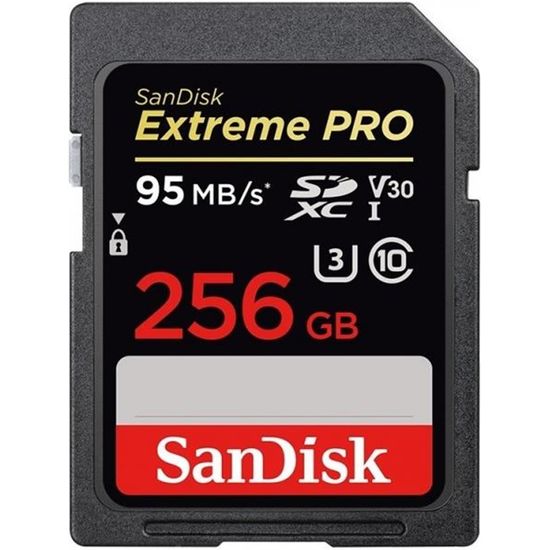 Cartão de memória Sandisk 256GB 95MB's Extreme Pro V30