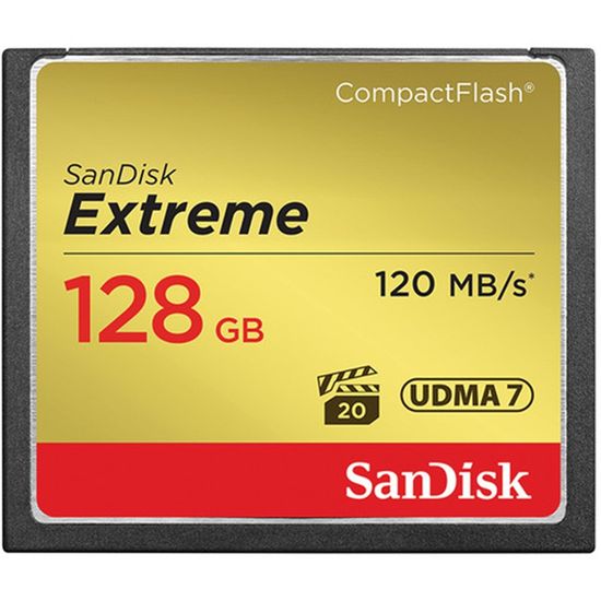 Cartão Sandisk Extreme Compactflash 128 Gb/ 120 Mbs