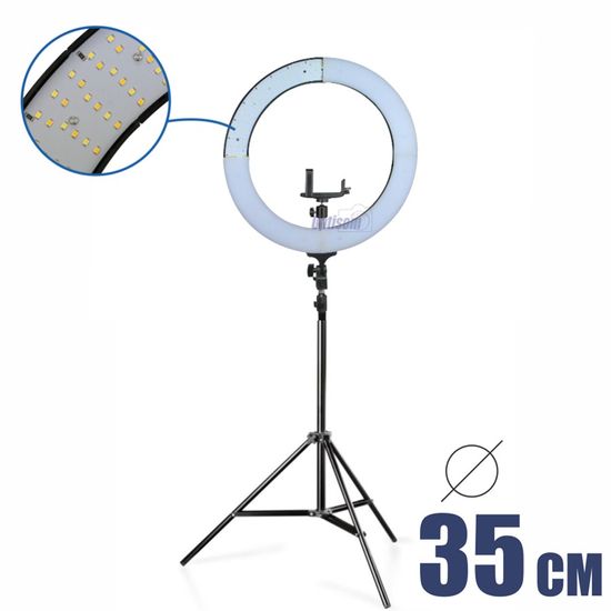 Iluminador Ring Light para maquiadores e filmmaker bi-color + tripé