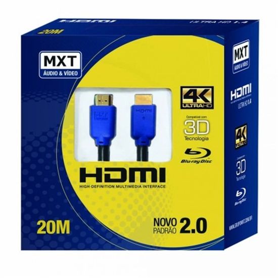 Cabo HDMI 20 METROS Novo 2.0 4 K Ultra HD - MXT Cabo HDMI 20 METROS Novo 2.0 4 K Ultra HD - MXT