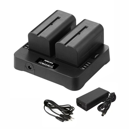 Kit bateria para Led YN608, YN308 Carregador duplo + 02 F970 Kit bateria para Led YN608, YN308 Carregador duplo + 02 F970