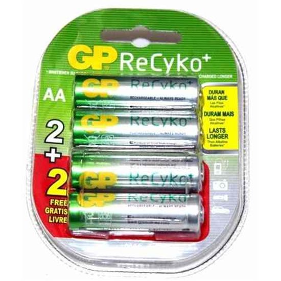 Pilhas Recarregaveis AA 2000mAh - Gp Recyko 04 Unidades Pilhas Recarregaveis AA 2000mAh - Gp Recyko 04 Unidades