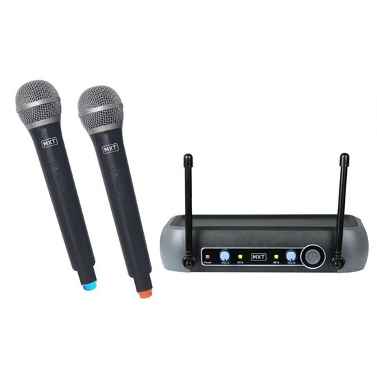 Microfone duplo de mão sem Fio UHF 202 MXT Microfone duplo de mão sem Fio UHF 202 MXT