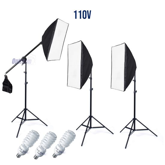 Kit luz estúdio Greika Agata Girafa PKSB04 110V 255W Kit luz estúdio Greika Agata Girafa PKSB04 110V 255W