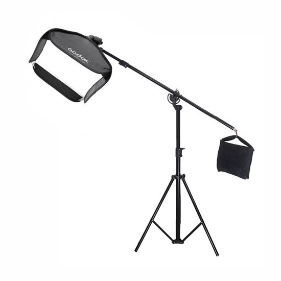 Tripé girafa com softbox para flash speedlite 60x60 cm Tripé girafa com softbox para flash speedlite 60x60 cm
