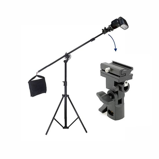 Tripé girafa com suporte articulado para flash Tripé girafa com suporte articulado para flash