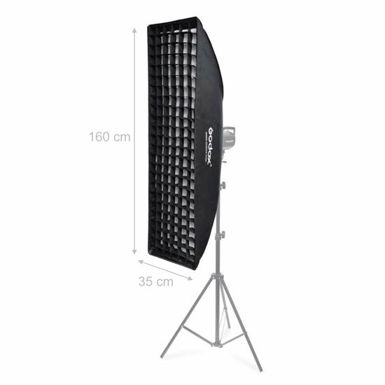 Softbox Strip Godox 35 x 160 cm Bowens com Grid Softbox Strip Godox 35 x 160 cm Bowens com Grid