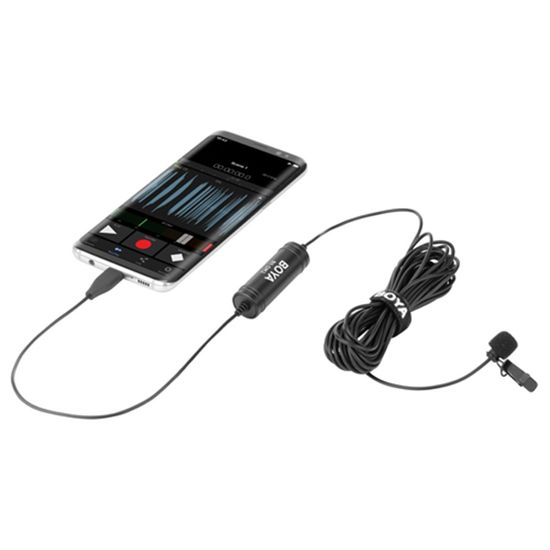Microfone Lapela para Android conector USB-C 6 m Boya BYDM2