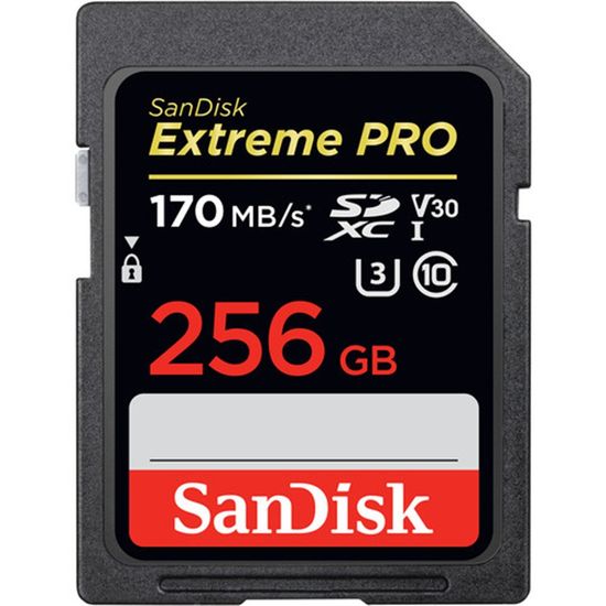 Cartão de memória Sandisk Extreme Pro 256GB 170MB/s