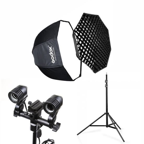 Softbox Octogonal 120 cm com grid para duas lâmpadas Softbox Octogonal 120 cm com grid para duas lâmpadas