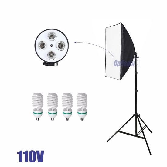Kit Softbox Greika luz contínua 4 lâmpadas 50x70 cm - 110V 340W Kit Softbox Greika luz contínua 4 lâmpadas 50x70 cm - 110V 340W
