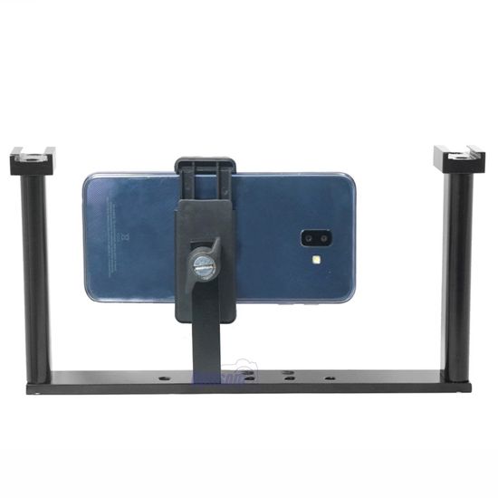 Suporte gaiola para smartphone com suporte para led e microfone Suporte gaiola para smartphone com suporte para led e microfone