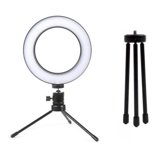 Iluminador Ring Light Led de Mesa 16 Cm + Mini Tripe Iluminador Ring Light Led de Mesa 16 Cm + Mini Tripe