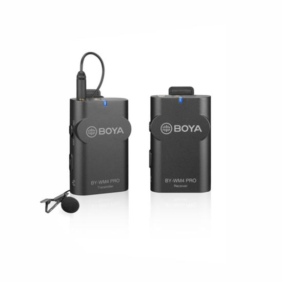 Microfone Lapela sem fio Boya BY-WM4 PRO para smartphones e câmeras Microfone Lapela sem fio Boya BY-WM4 PRO para smartphones e câmeras