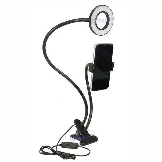 Iluminador circular ring light Selfie com suporte smartphone para lives HJLED9SELF Iluminador circular ring light Selfie com suporte smartphone para lives HJLED9SELF