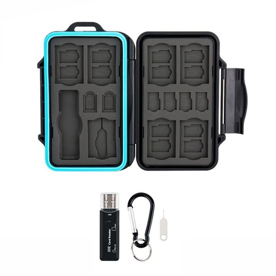 Estojo rígido de cartão de memória Micro SD, SD, Chip + Leitor de cartão Estojo rígido de cartão de memória Micro SD, SD, Chip + Leitor de cartão